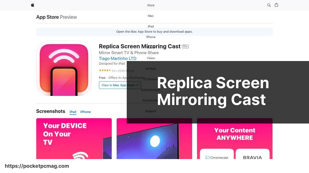 https://apps.apple.com/us/app/replica-screen-mirroring-cast/id1468495939 screenshot