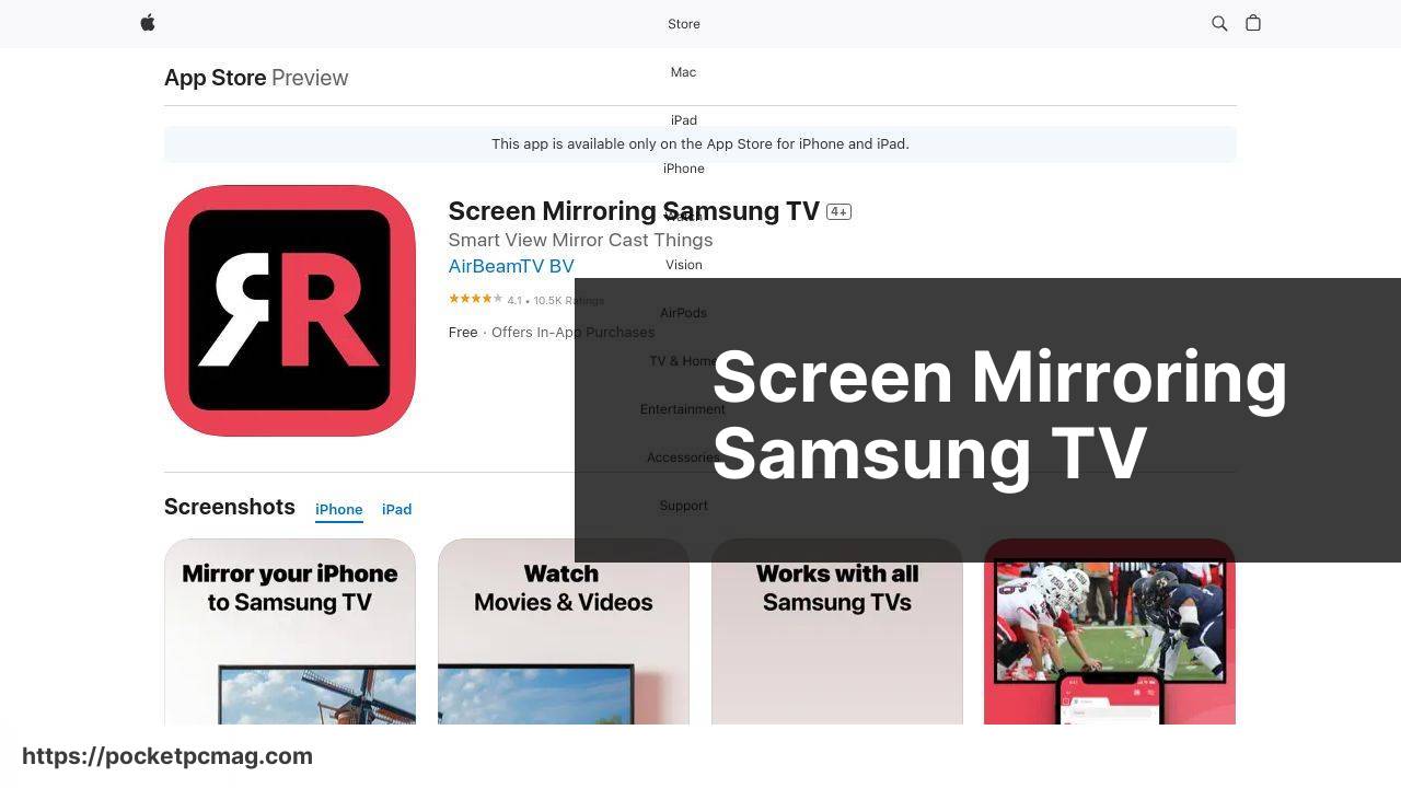 https://apps.apple.com/us/app/screen-mirroring-samsung-tv/id1249385711 screenshot