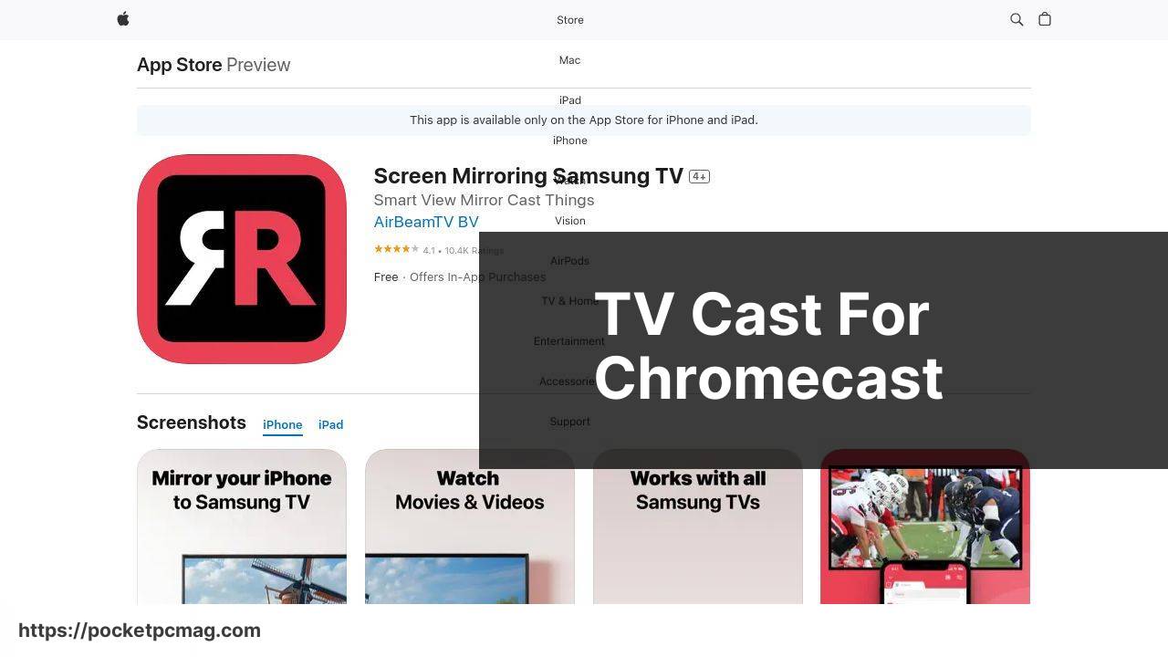 https://apps.apple.com/us/app/tv-cast-for-chromecast/id1249385711 screenshot